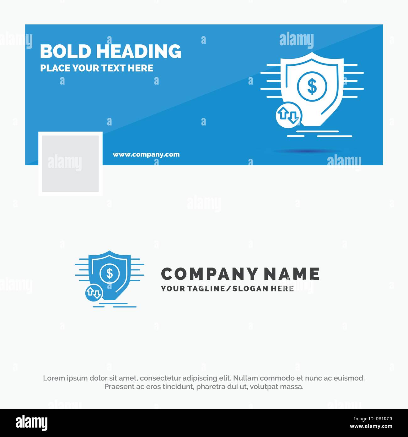 Blue Business Logo Template For Finance Financial Money Secure
