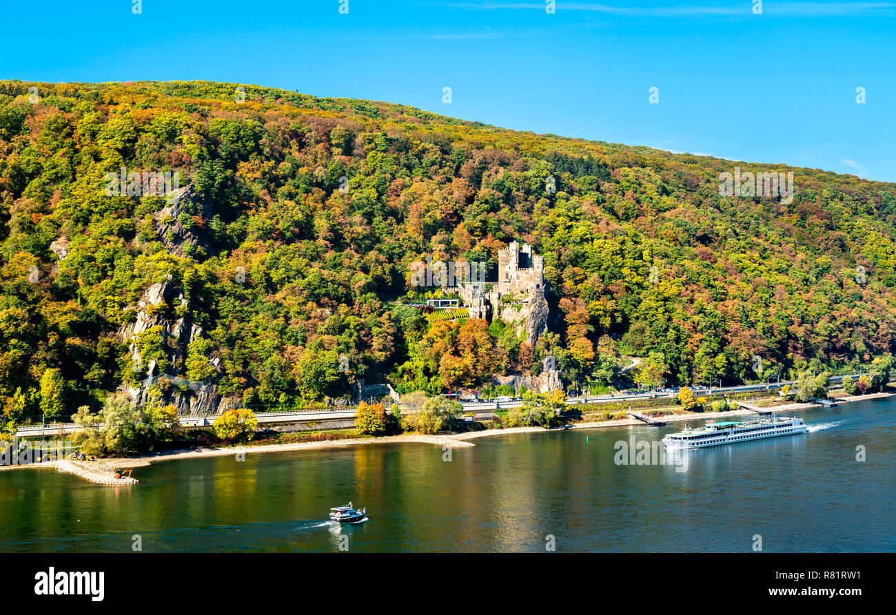 Rheinstein Castle in the Rhine Gorge, Germany Stock Photo