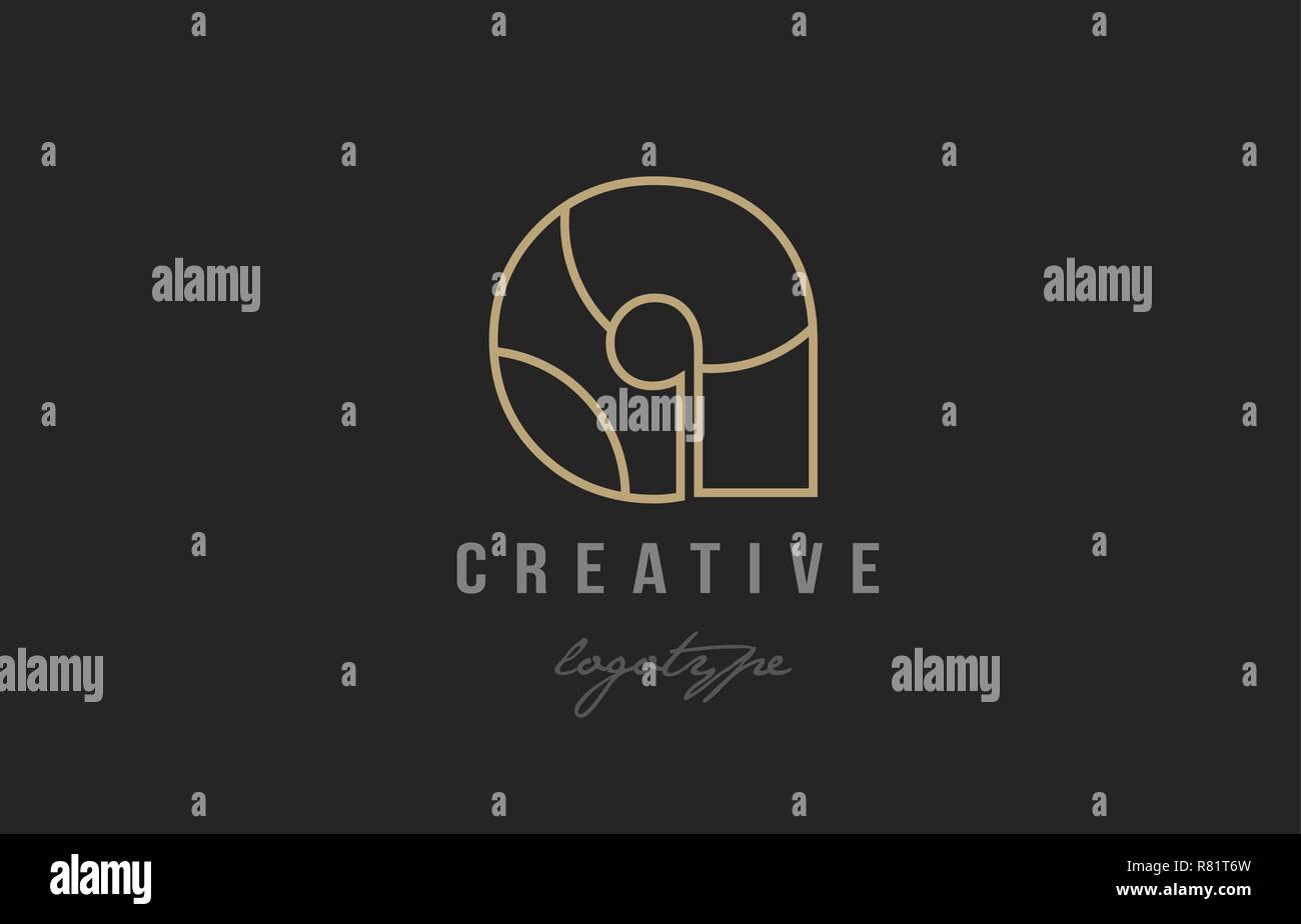 black and yellow gold alphabet letter a logo design suitable for a ...