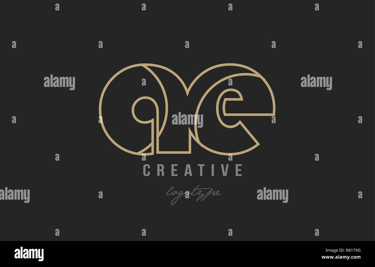 black and yellow gold alphabet letter ae a e logo combination design ...