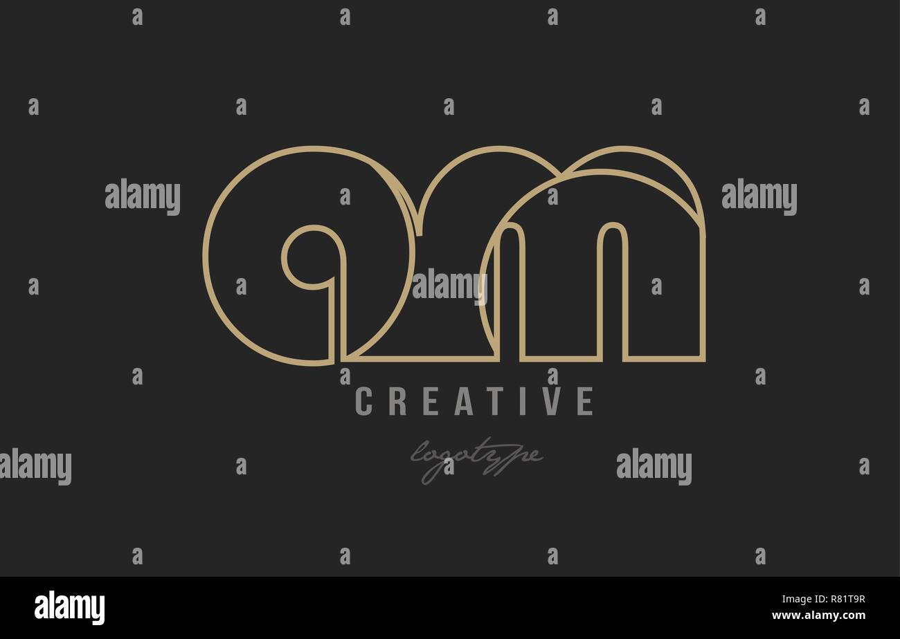 black and yellow gold alphabet letter am a m logo combination design ...