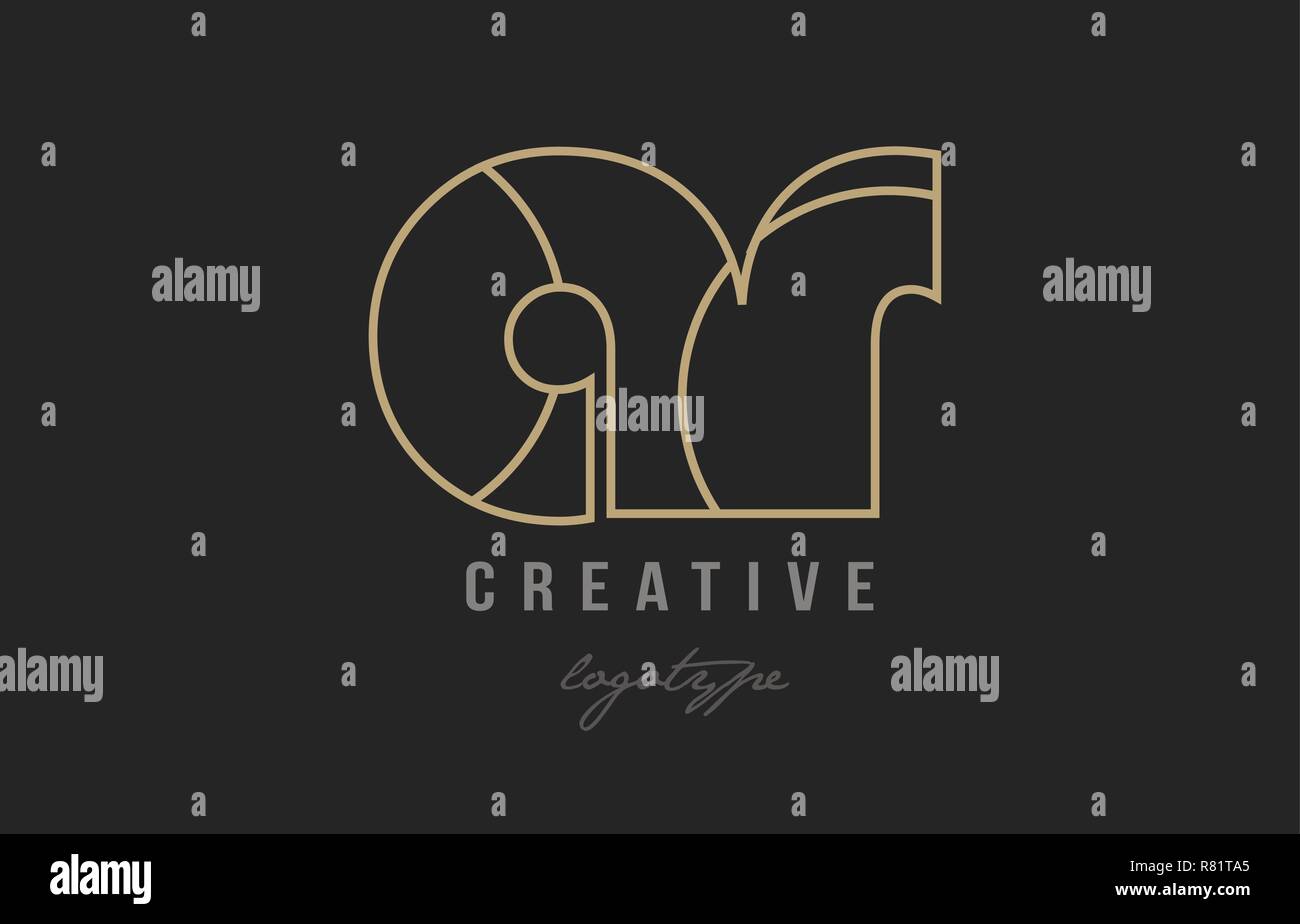 black and yellow gold alphabet letter ar a r logo combination design ...