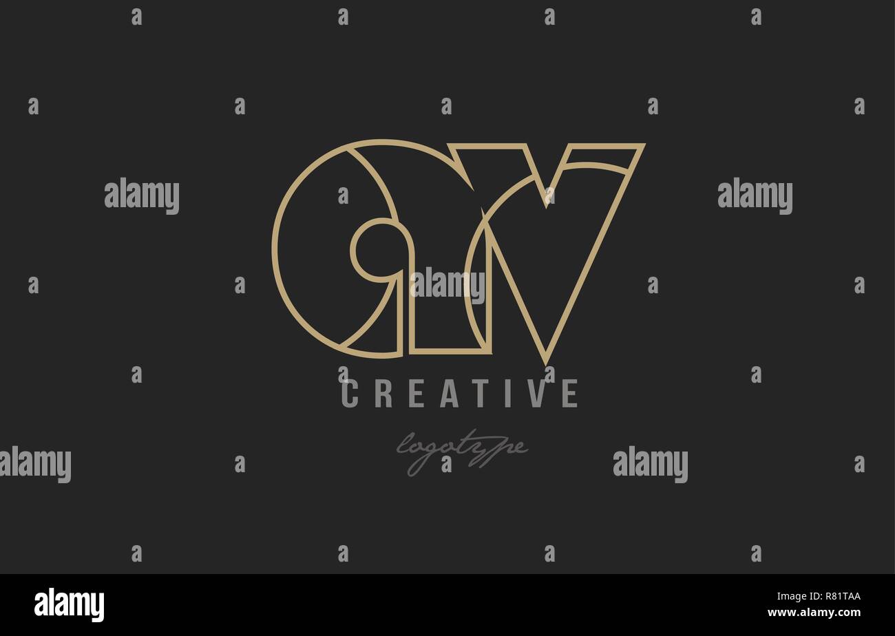 black and yellow gold alphabet letter av a v logo combination design ...