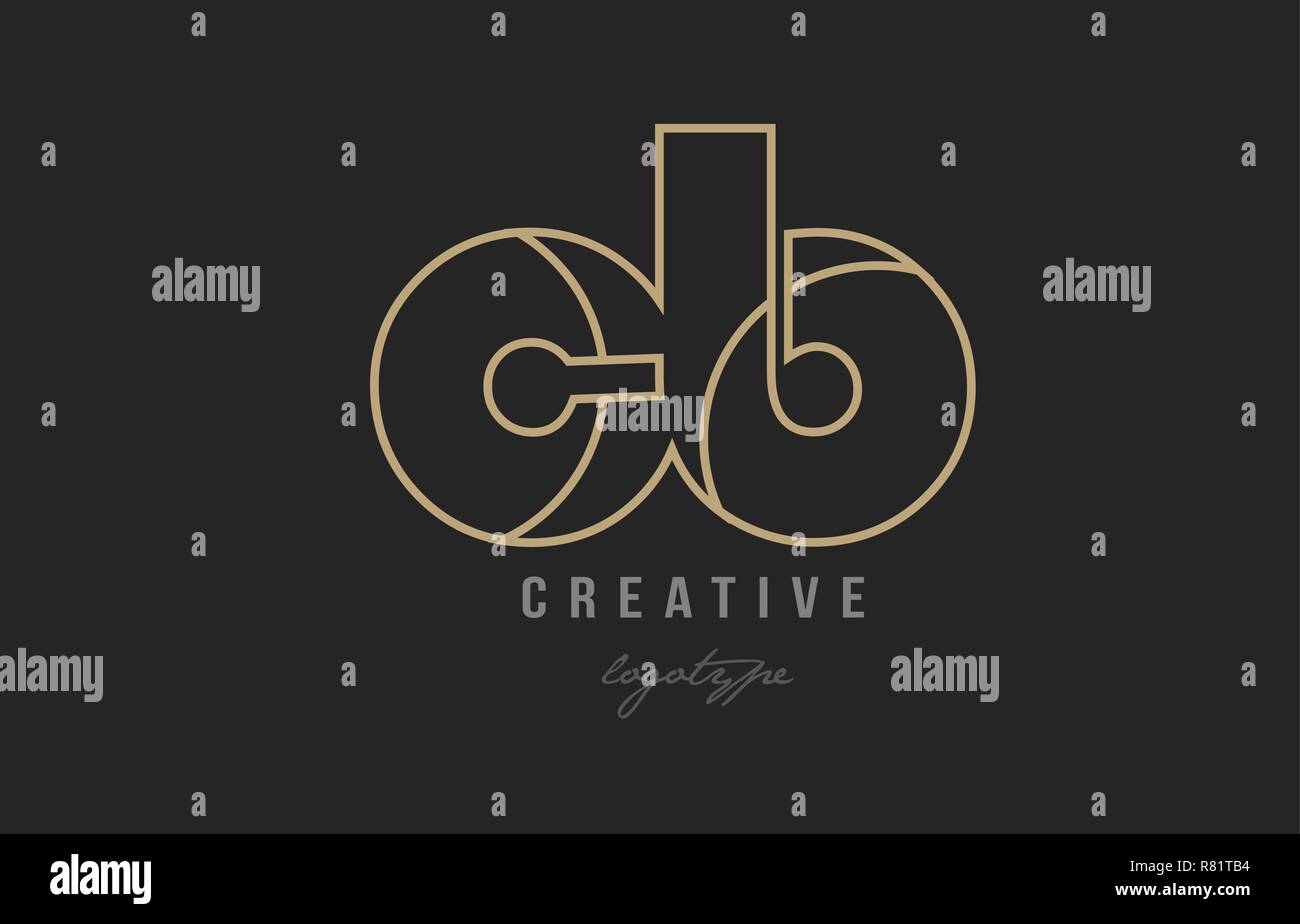 black and yellow gold alphabet letter cb c b logo combination design ...