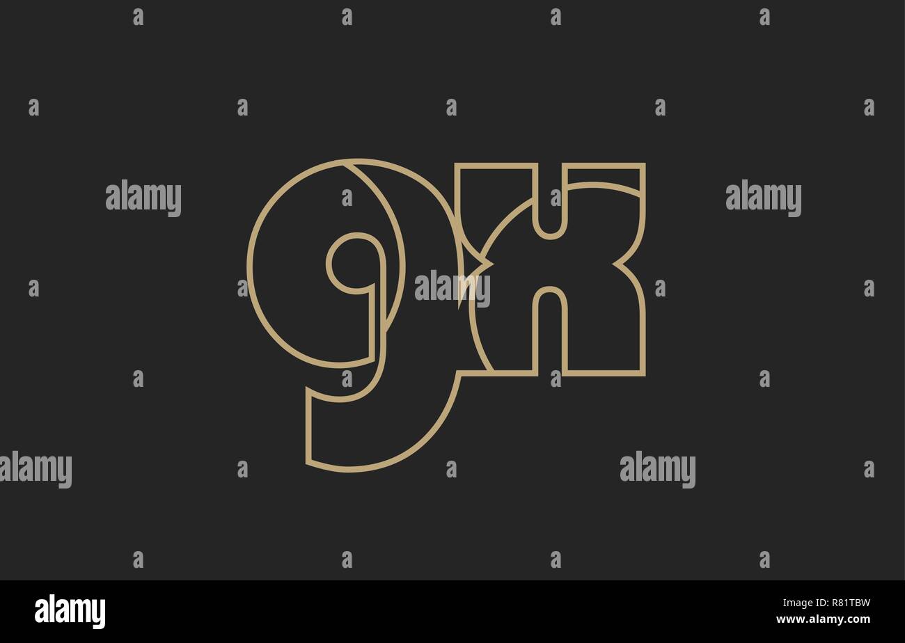 black and yellow gold alphabet letter gx g x logo combination design ...