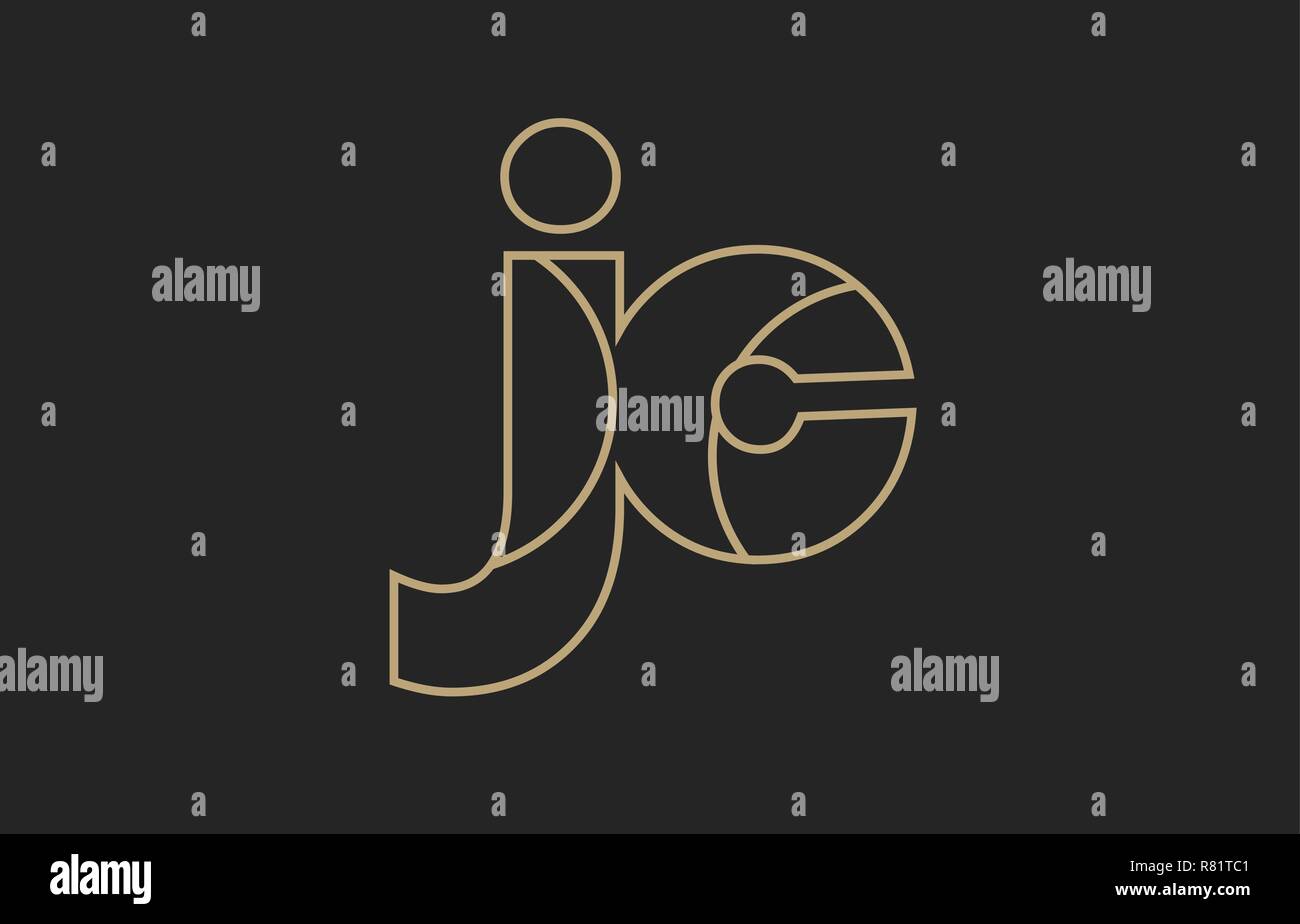 black and yellow gold alphabet letter jc j c logo combination design ...