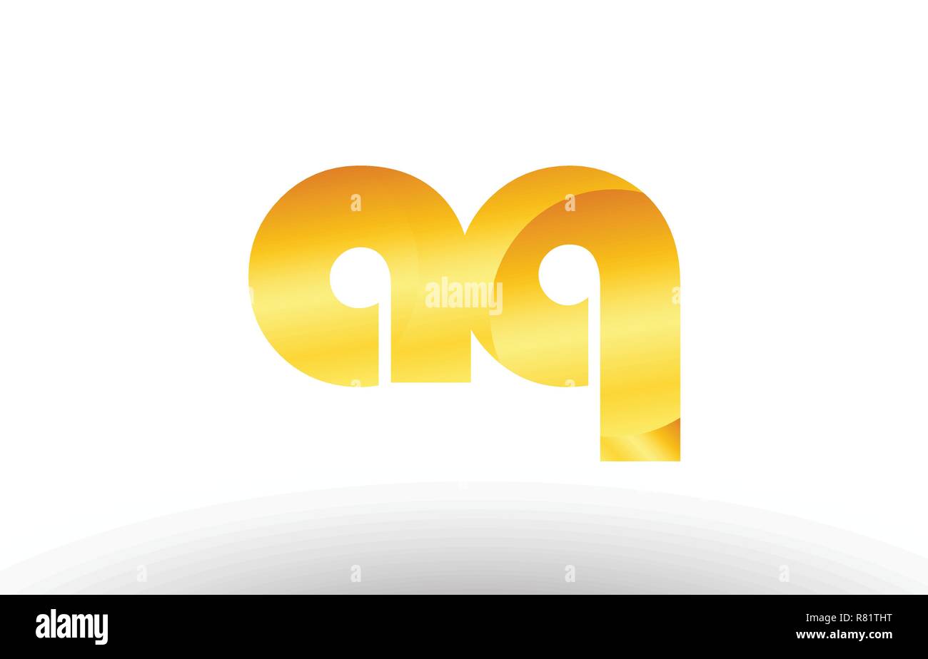 Design of alphabet letter logo combination aq a q with gold golden ...