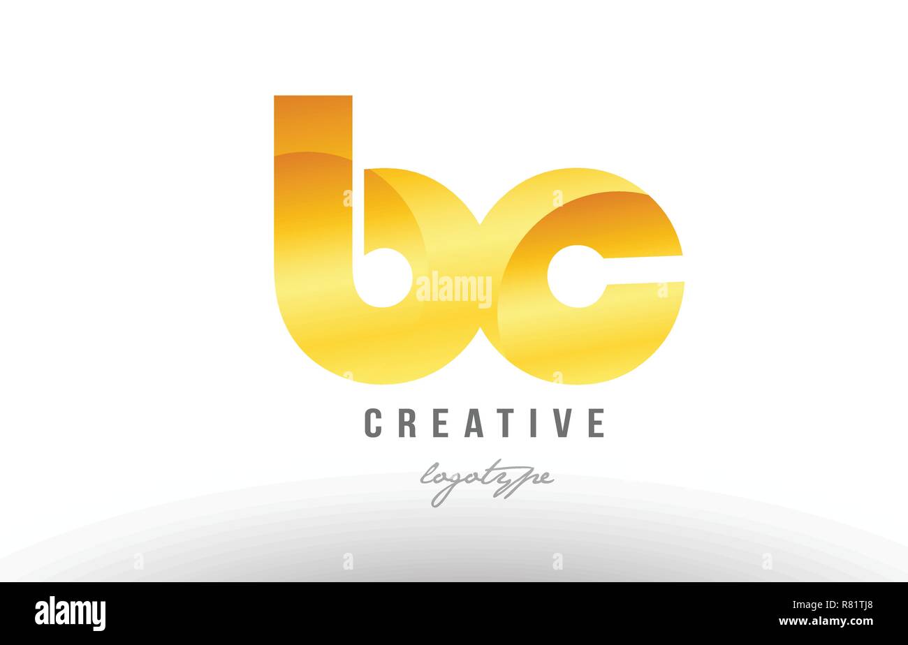 Design of alphabet letter logo combination bc b c with gold golden ...