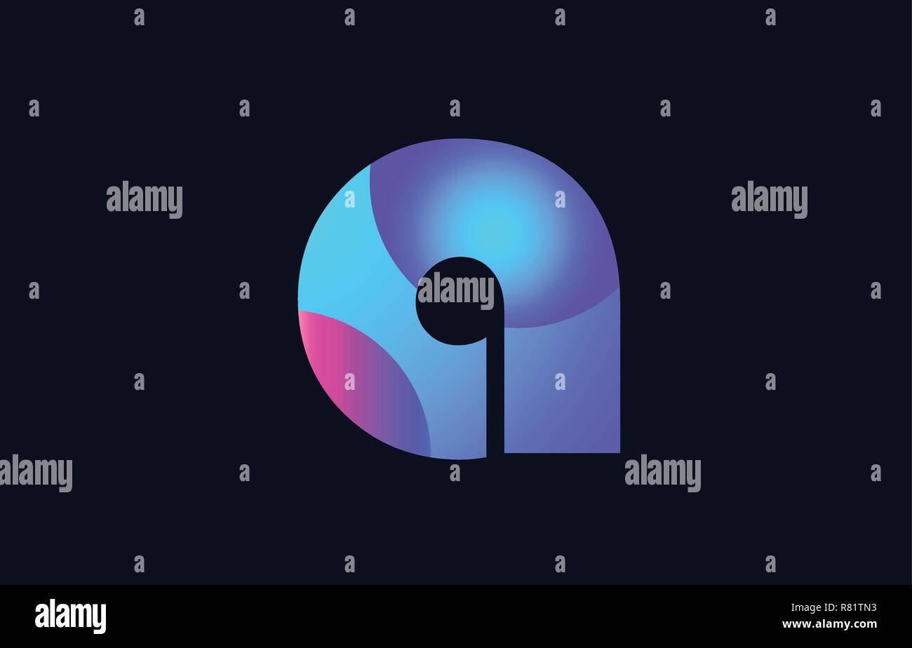 Design of alphabet letter a pink blue gradient color suitable as a logo ...