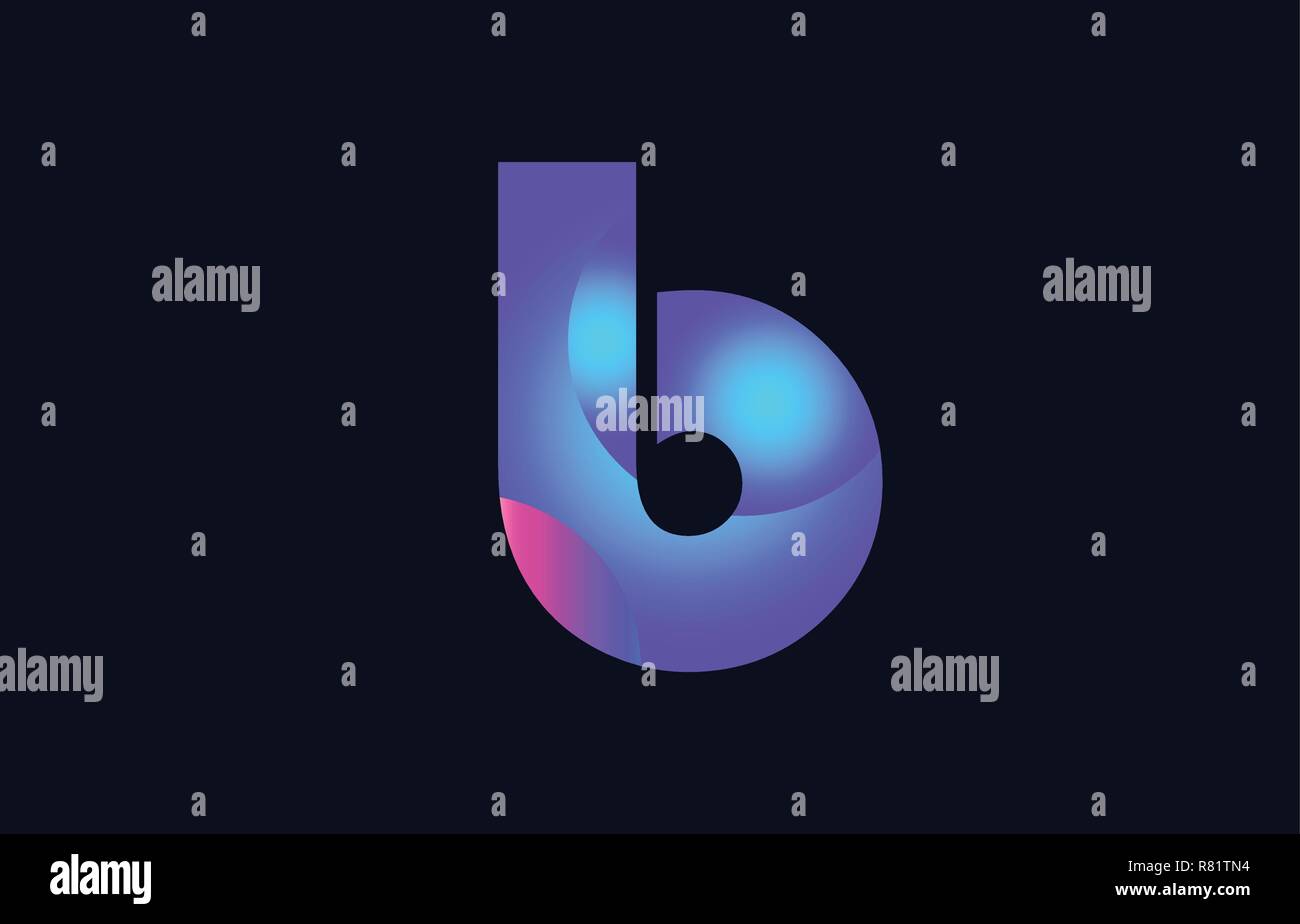 Design of alphabet letter b pink blue gradient color suitable as a logo ...