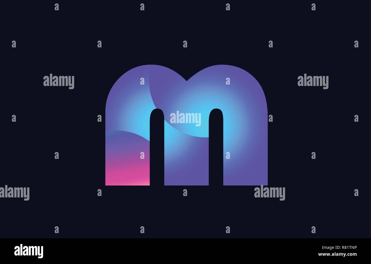 Design of alphabet letter m pink blue gradient color suitable as a logo ...