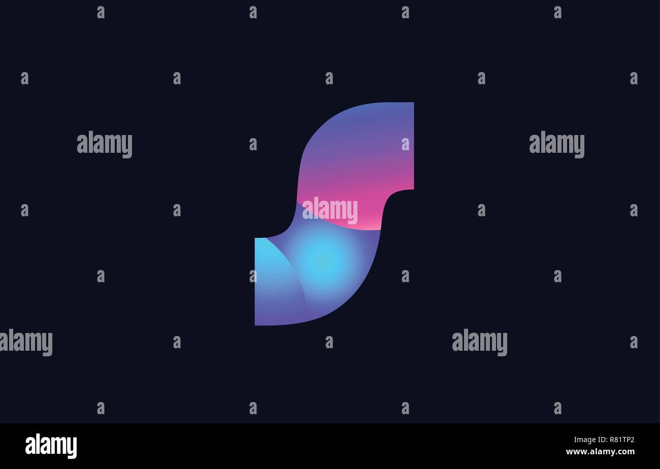 Design of alphabet letter s pink blue gradient color suitable as a logo ...
