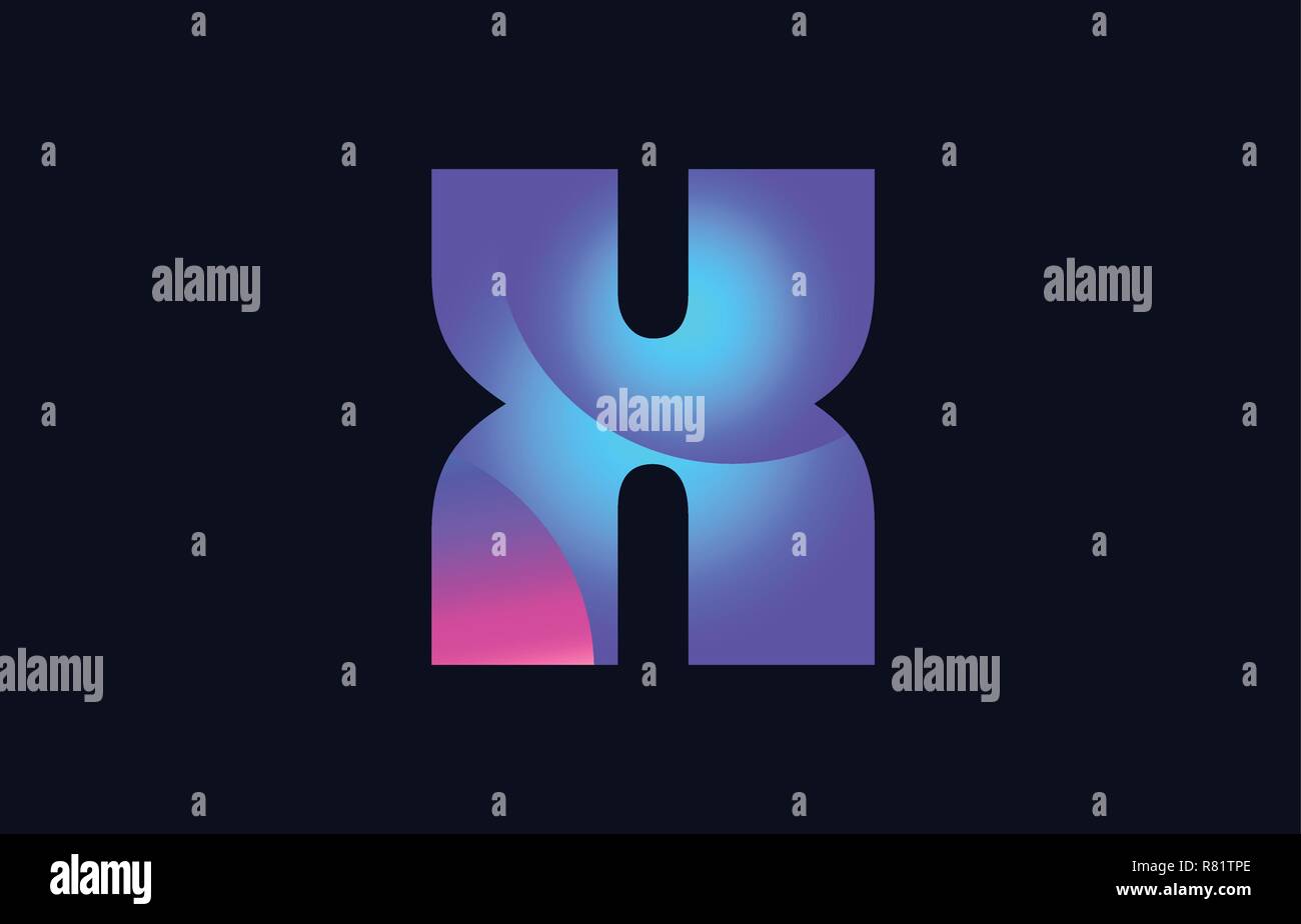 Design of alphabet letter x pink blue gradient color suitable as a logo ...