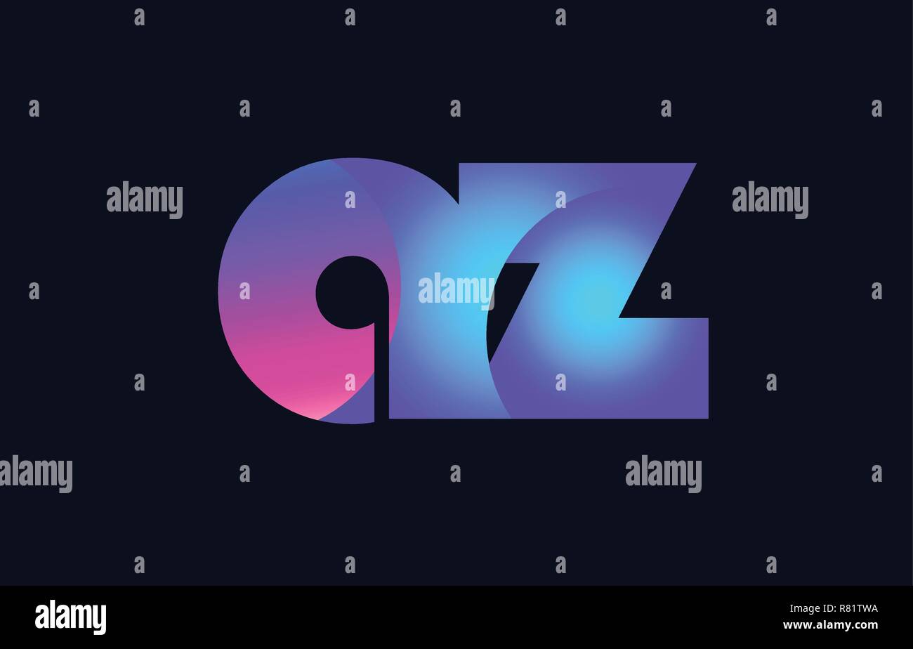 Design of alphabet letter combination az a z pink blue gradient color ...