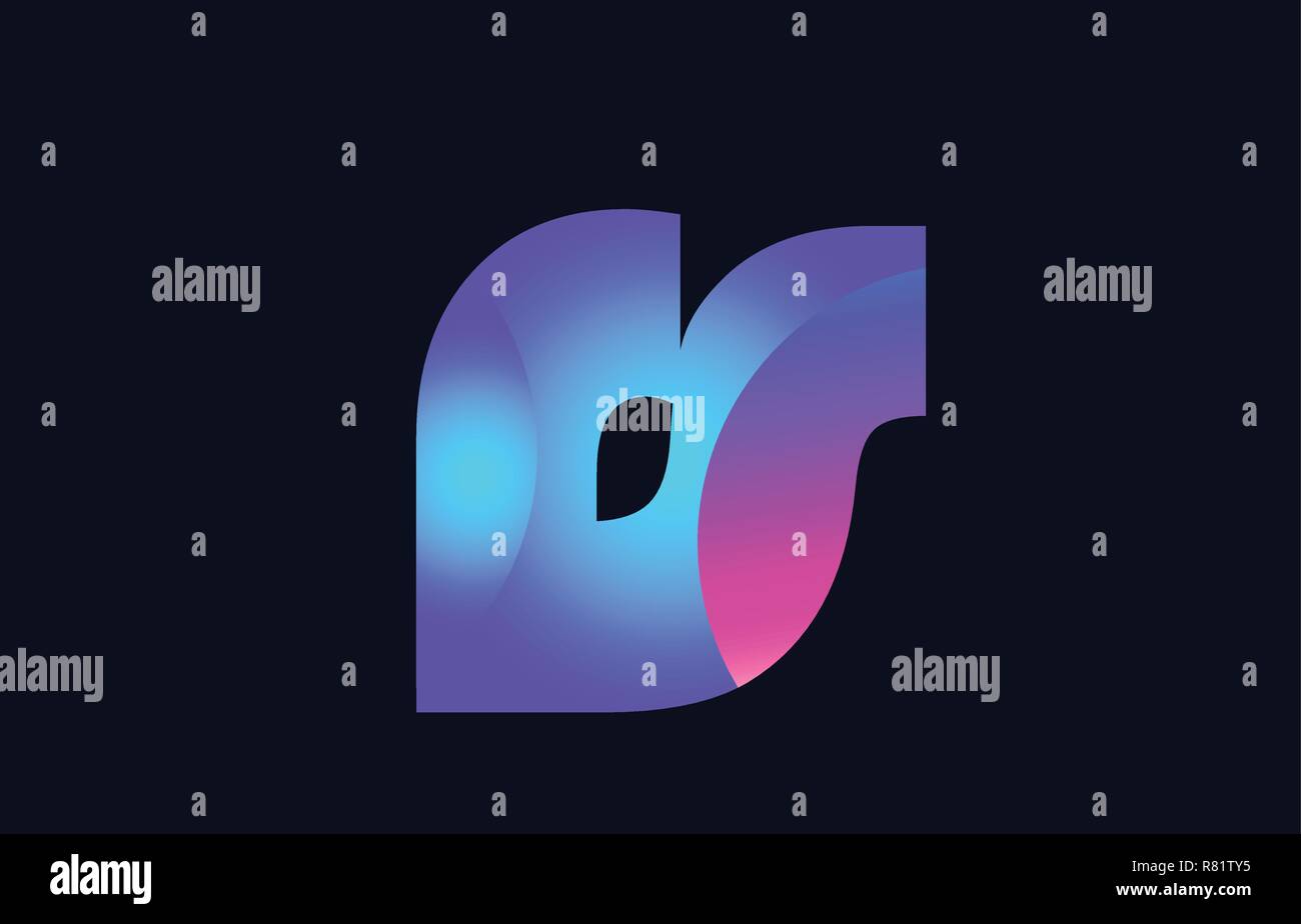 Design of alphabet letter combination rs r s pink blue gradient color ...