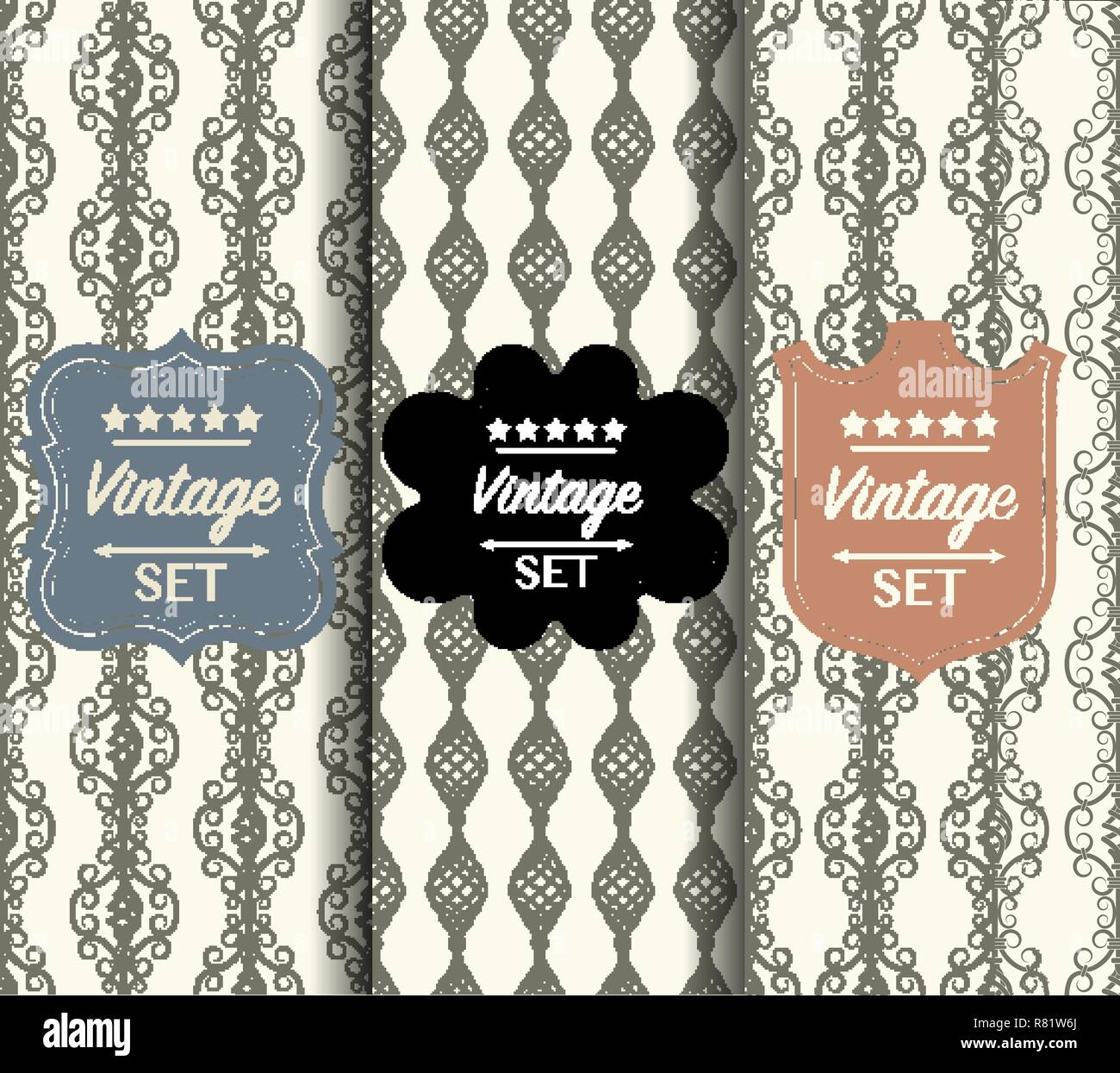 Bright seamless vector pattern made of forged elements Stock Vector