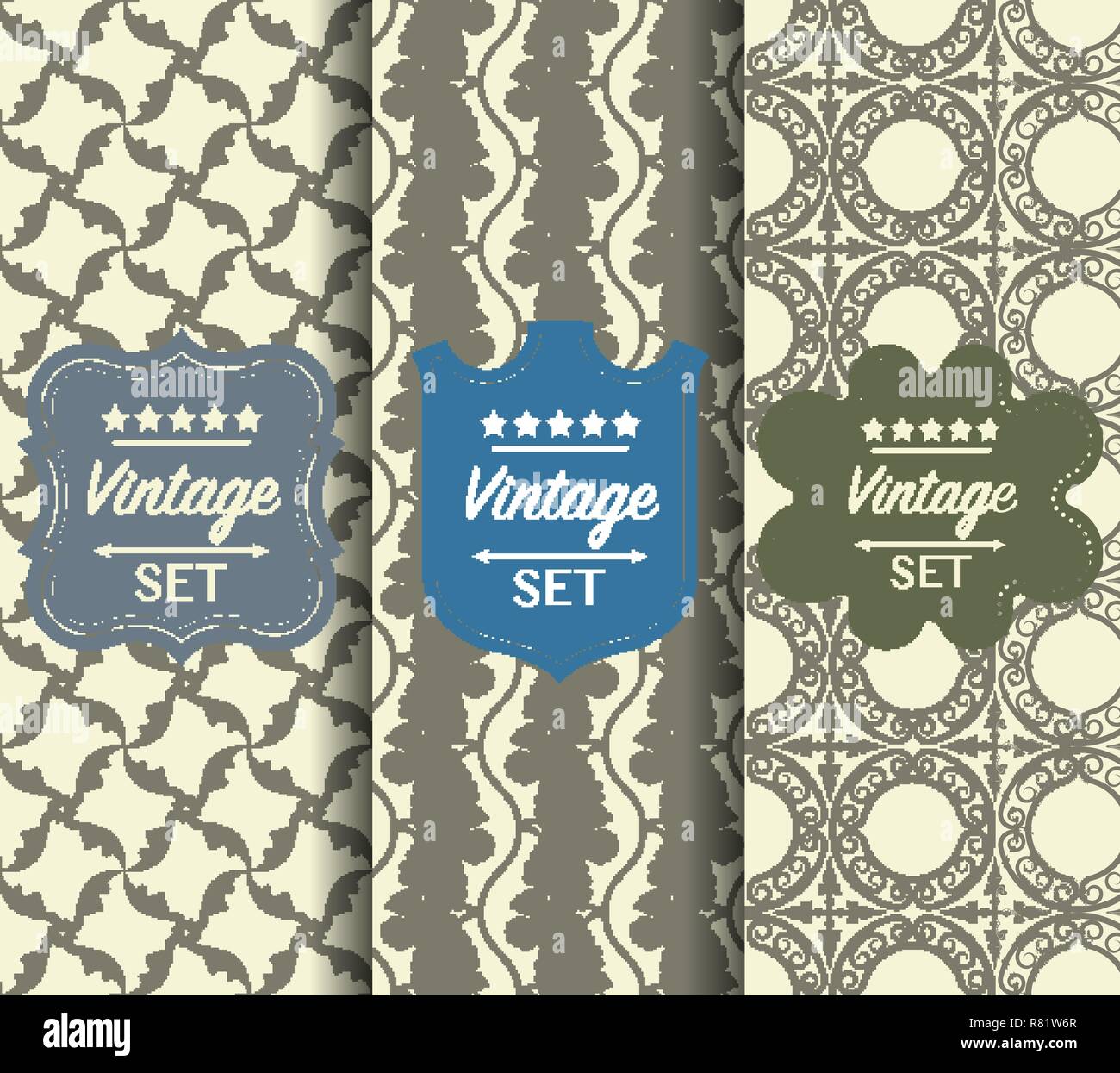 Bright seamless vector pattern made of forged elements Stock Vector