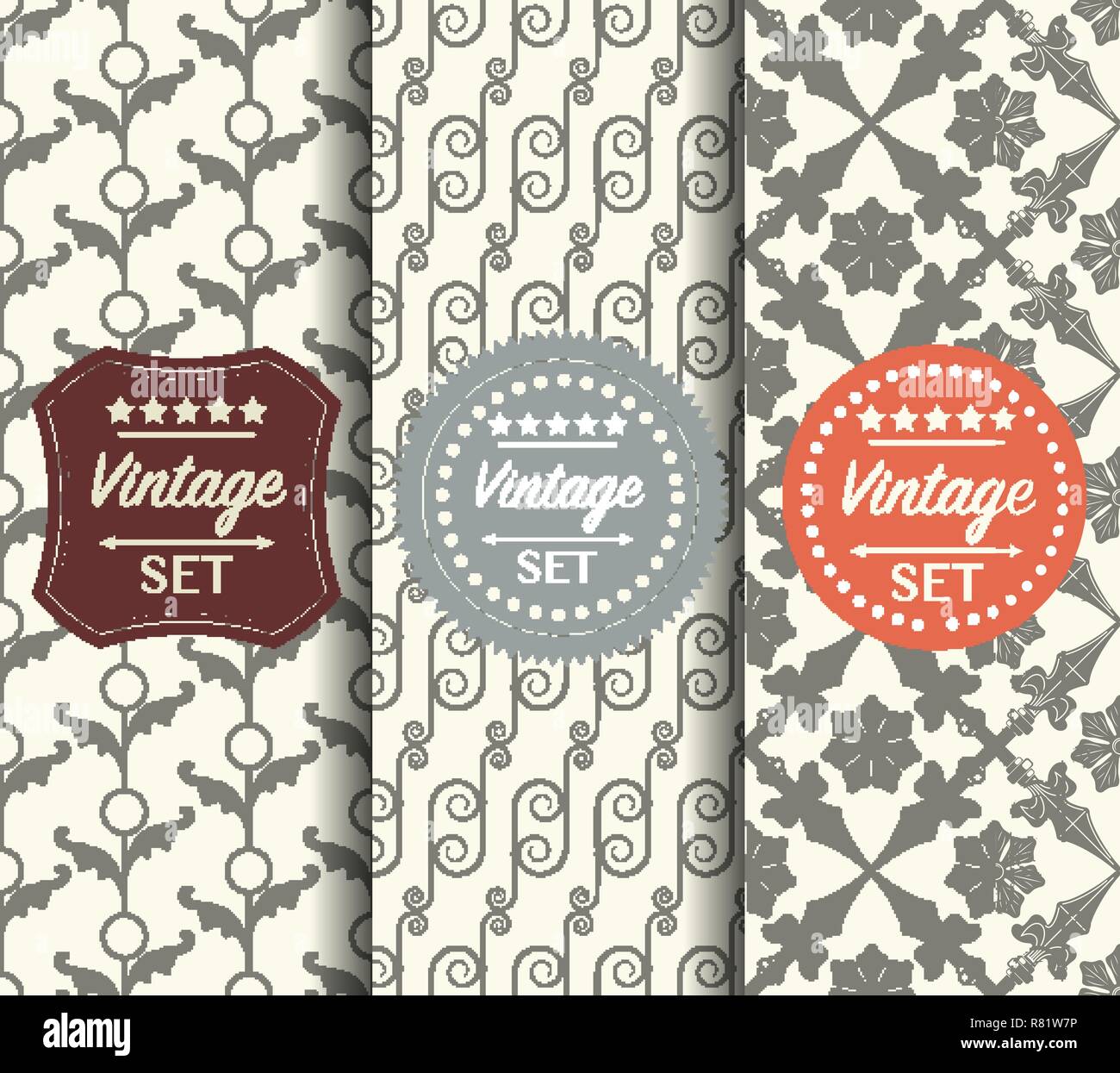 Bright seamless vector pattern made of forged elements Stock Vector