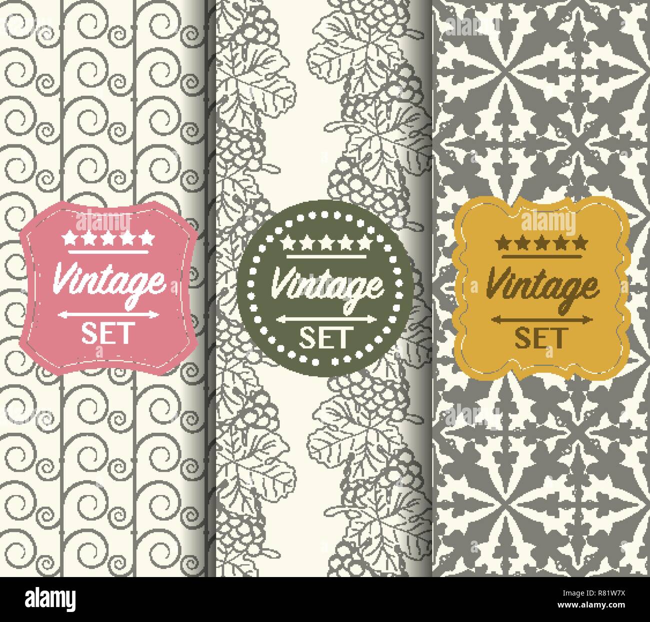 Bright seamless vector pattern made of forged elements Stock Vector