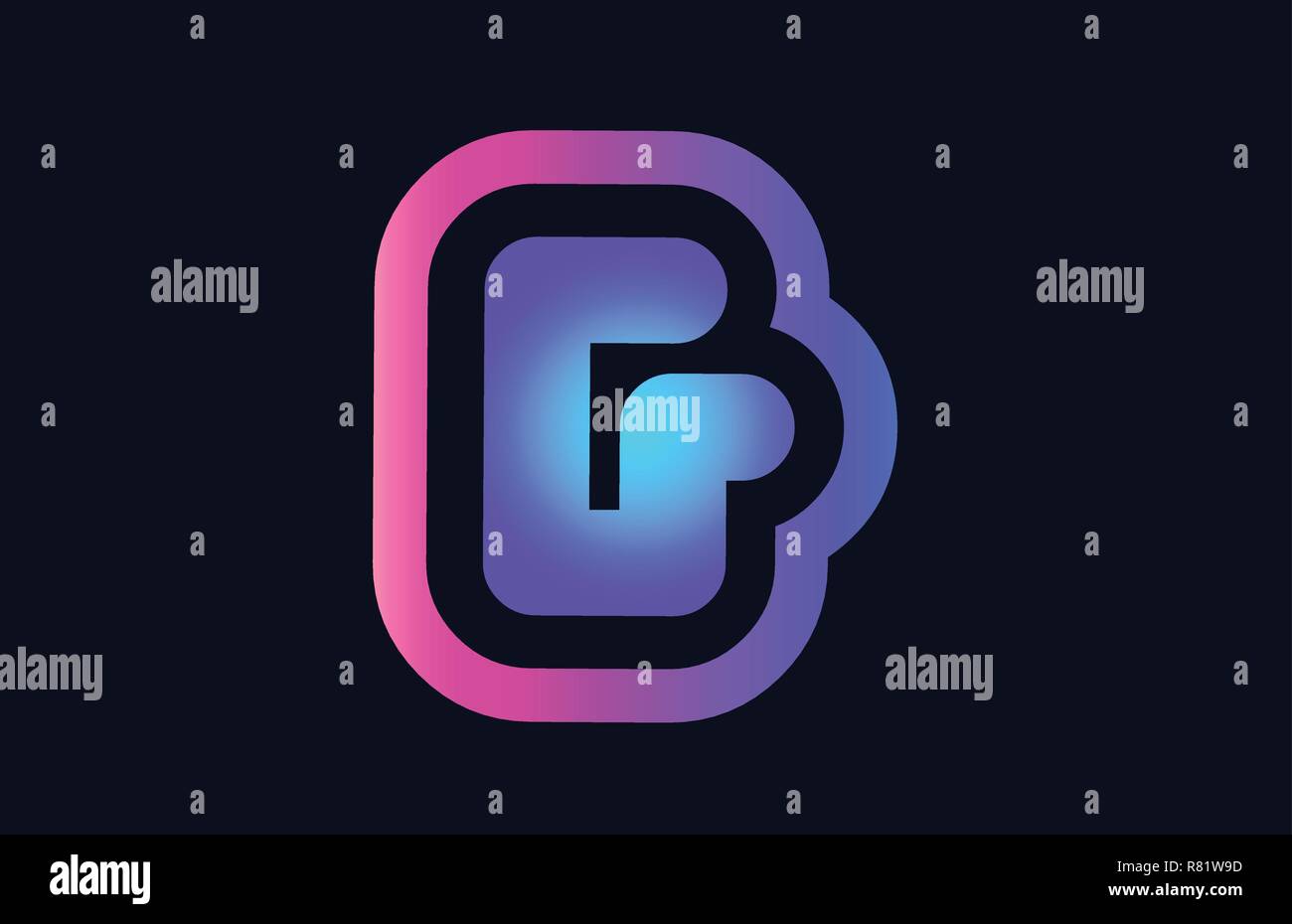 Design of alphabet letter g pink blue gradient color suitable as a logo ...