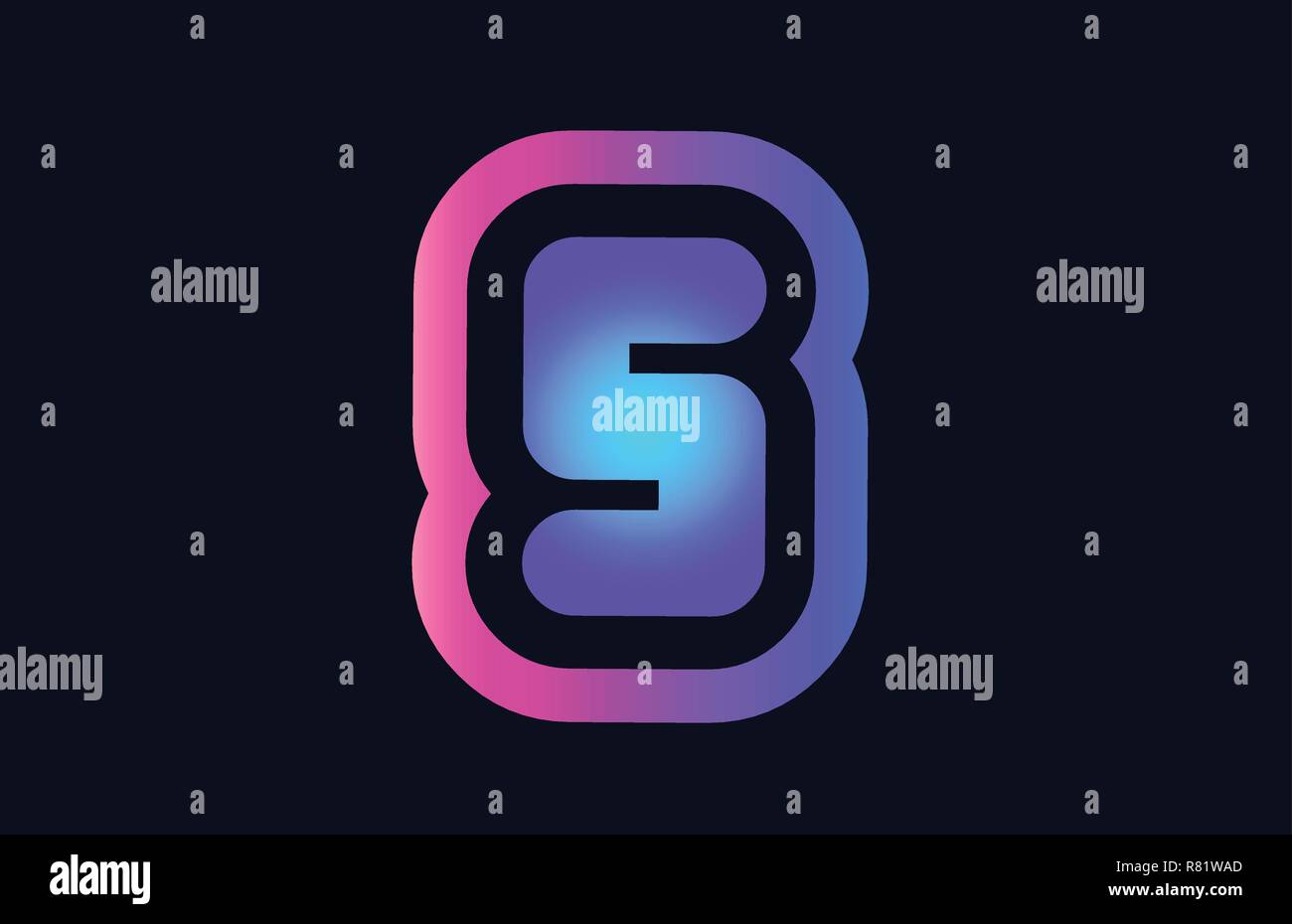 Design of alphabet letter s pink blue gradient color suitable as a logo ...