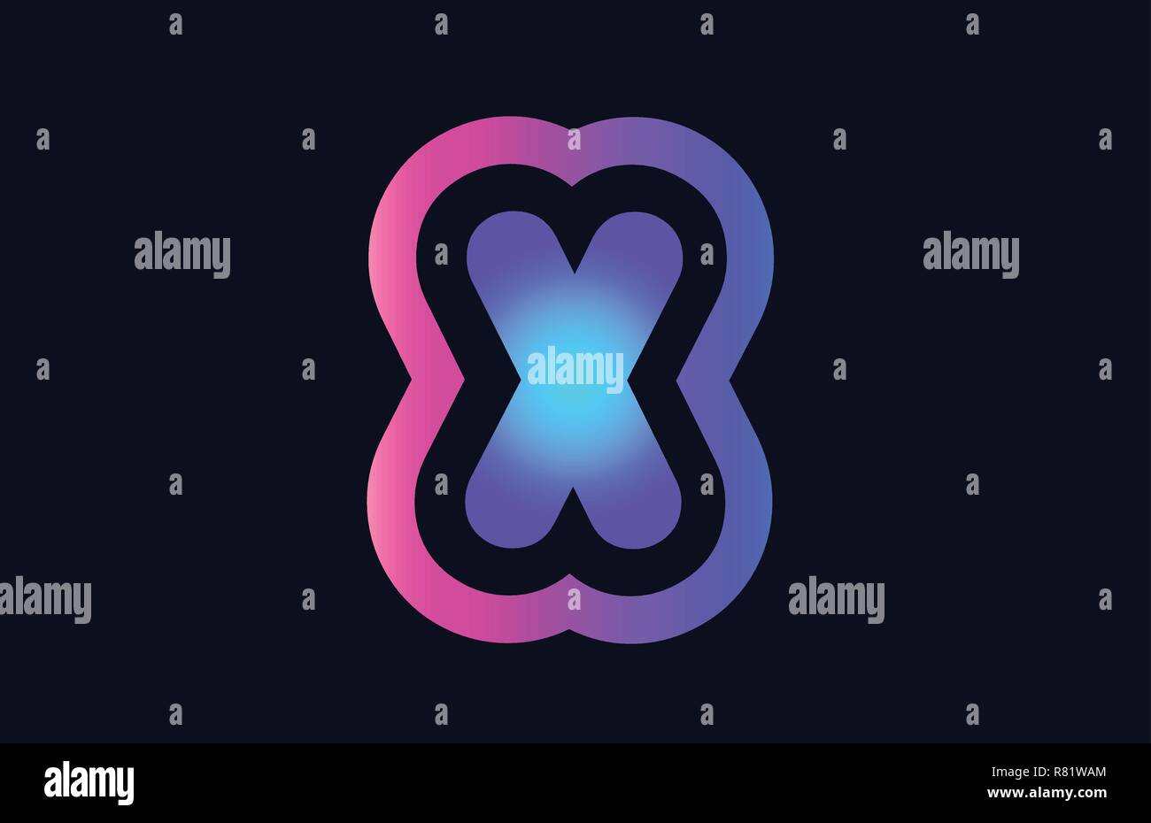 Design of alphabet letter x pink blue gradient color suitable as a logo ...
