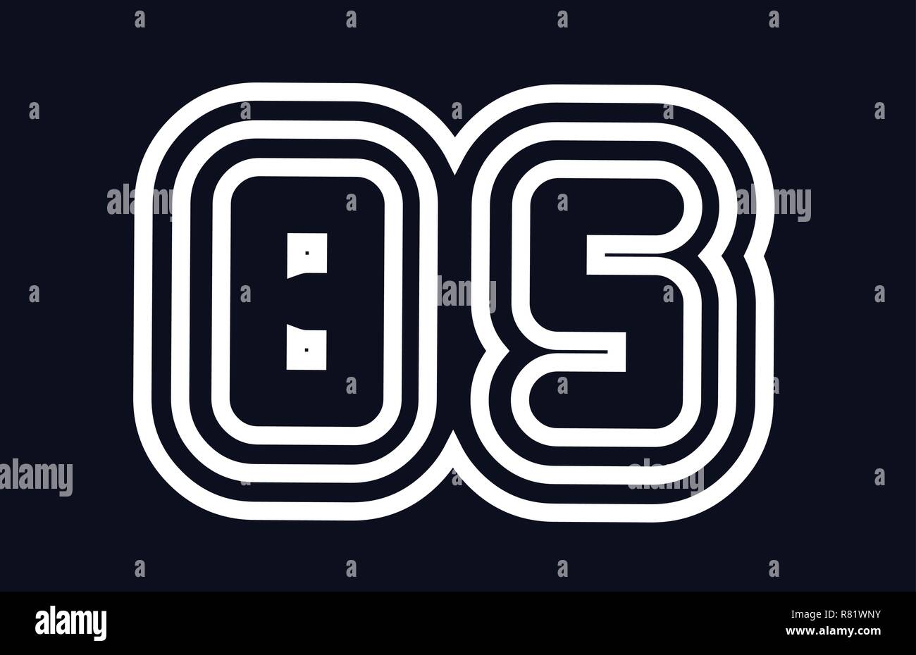 black and white alphabet letter bs b s logo combination design suitable ...