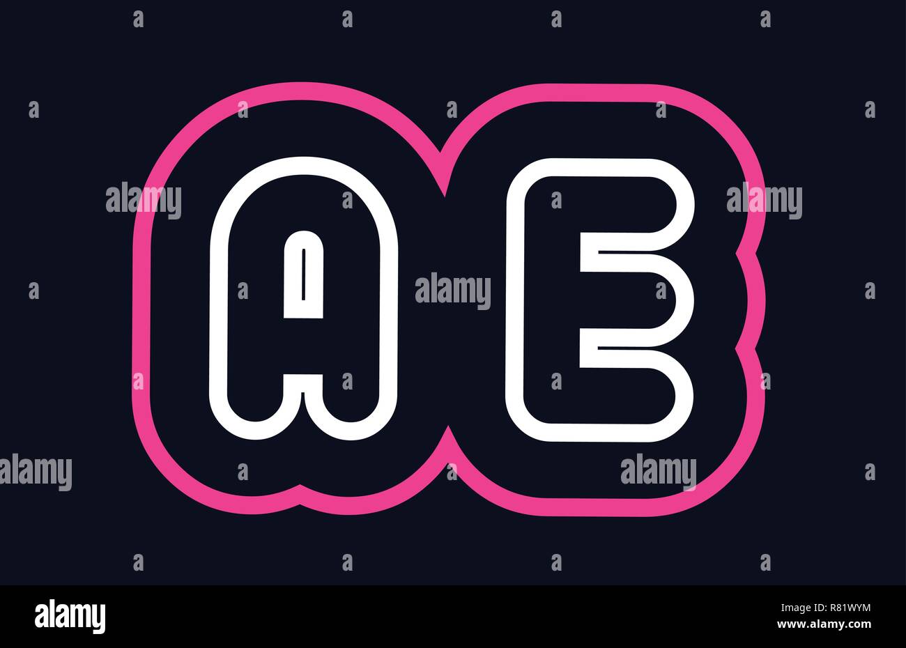 pink white blue alphabet combination letter ae a e logo design suitable ...