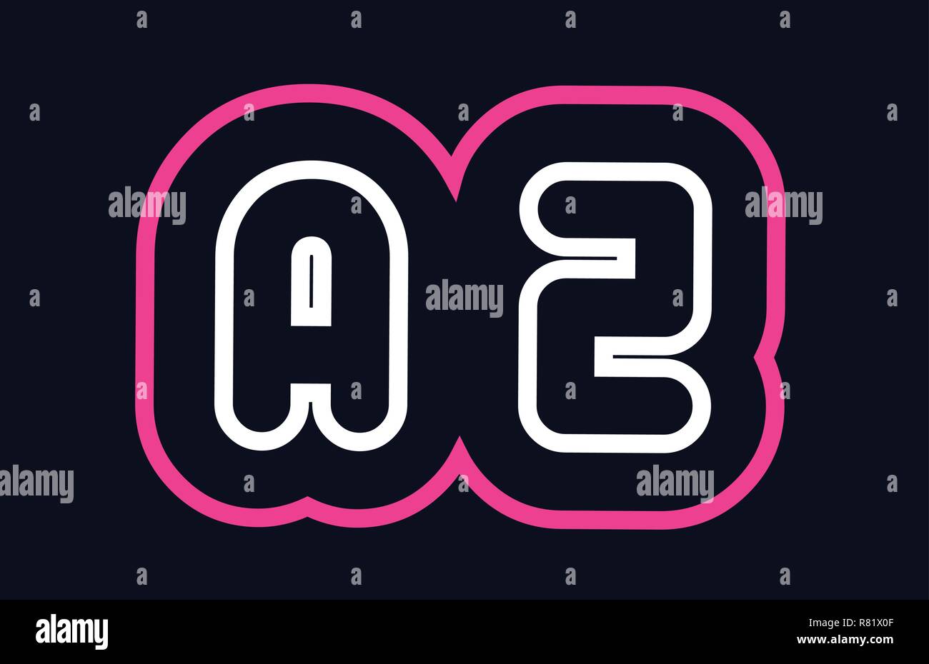 pink white blue alphabet combination letter az a z logo design suitable ...