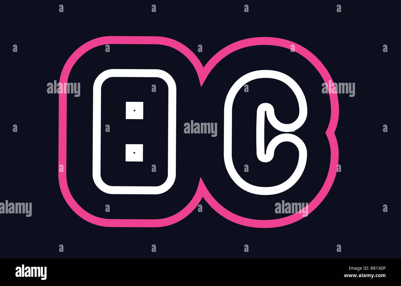 pink white blue alphabet combination letter bc b c logo design suitable ...