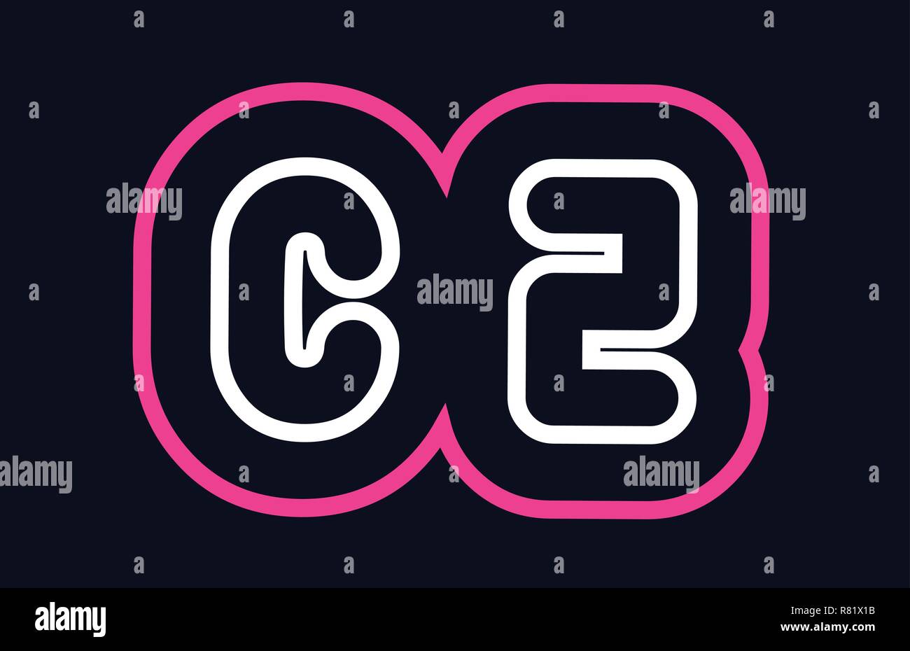 pink white blue alphabet combination letter cz c z logo design suitable ...