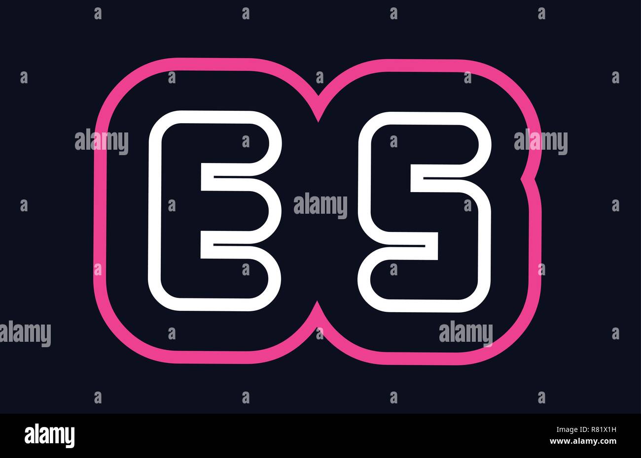 pink white blue alphabet combination letter es e s logo design suitable ...