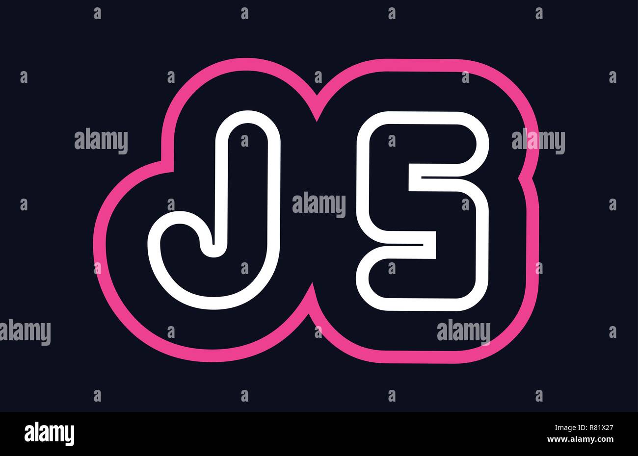 Pink White Blue Alphabet Combination Letter Js J S Logo Design Suitable For A Company Or 1957