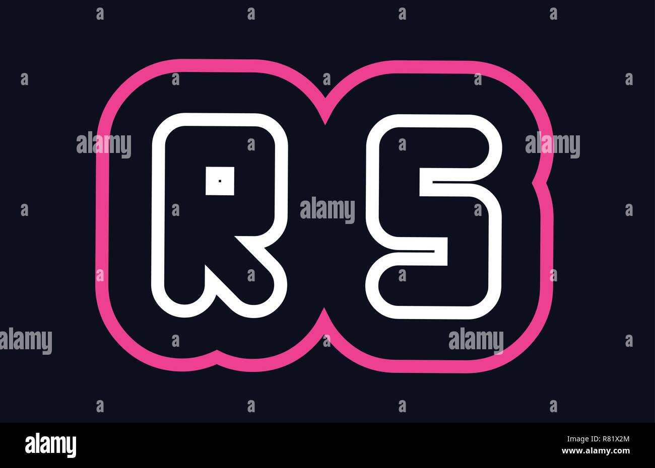 pink white blue alphabet combination letter rs r s logo design suitable ...