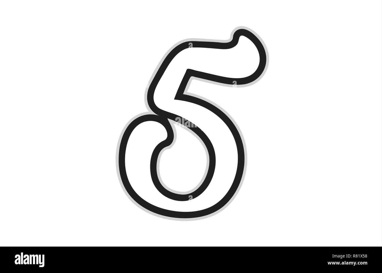 Design of black and white number 5 suitable as a logo for a company or