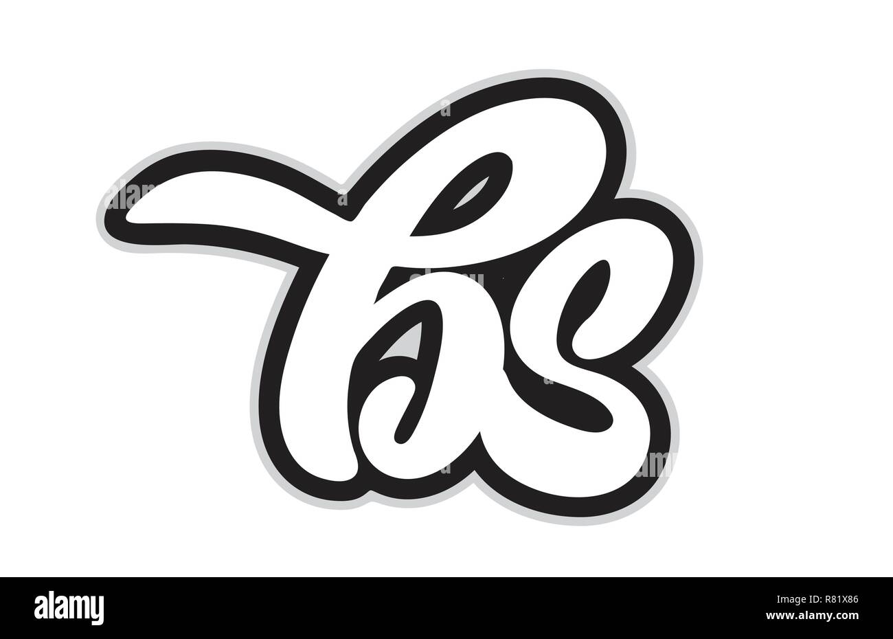 Design of black and white alphabet letter combination bs b s suitable ...
