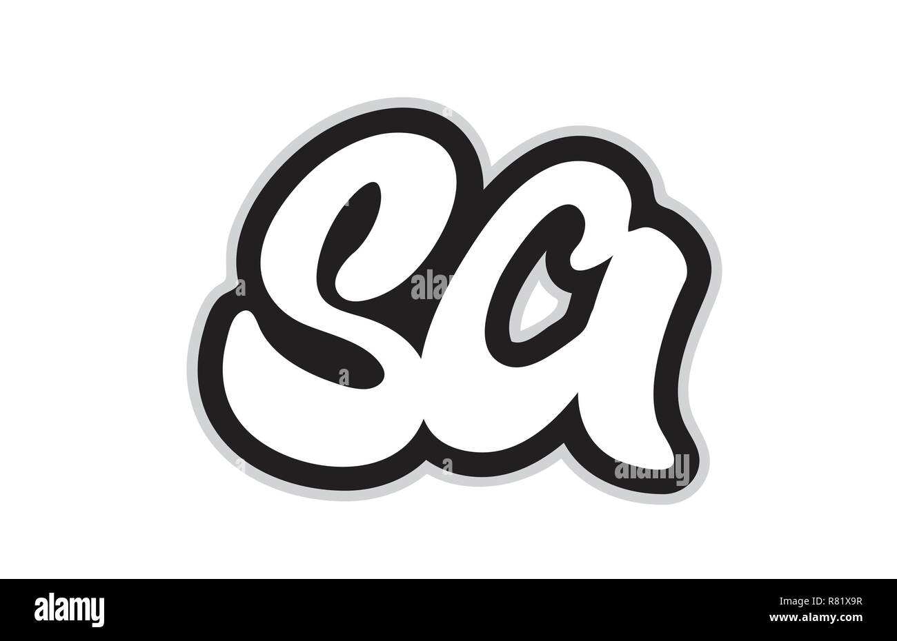 Design of black and white alphabet letter combination sa s a suitable ...