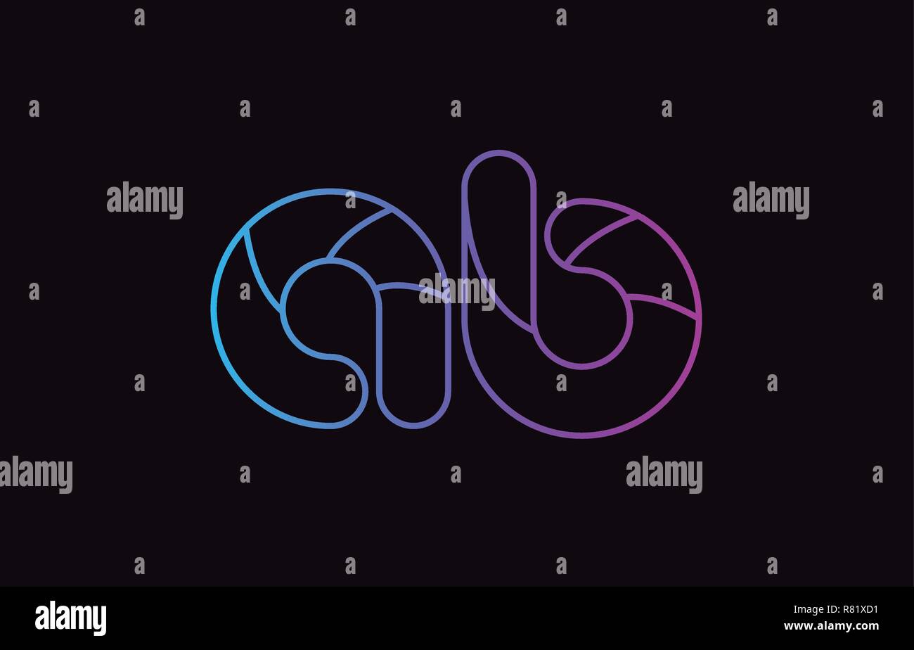 alphabet letter combination ab a b logo design blue and pink color ...