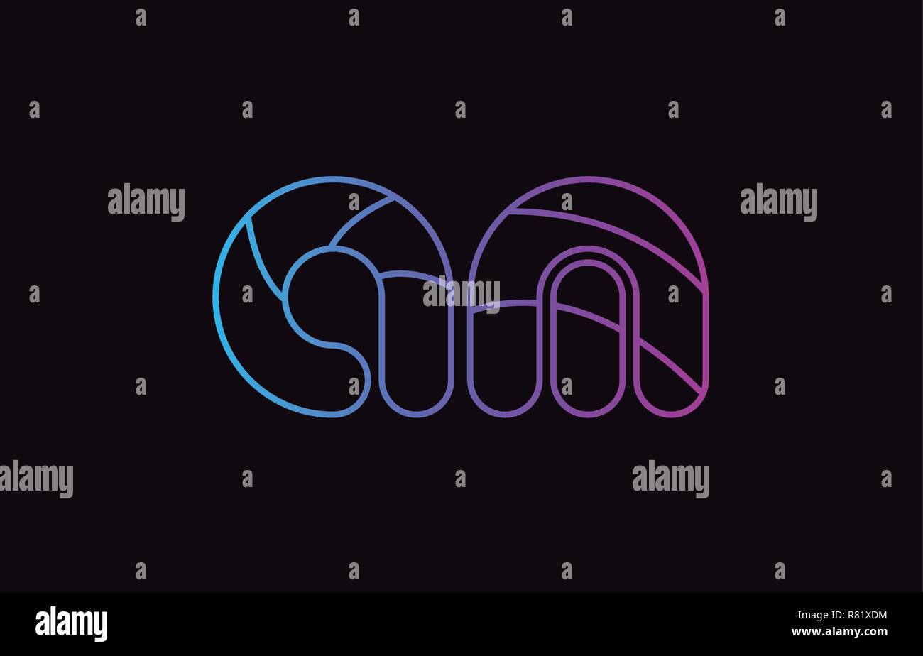 alphabet letter combination am a m logo design blue and pink color ...