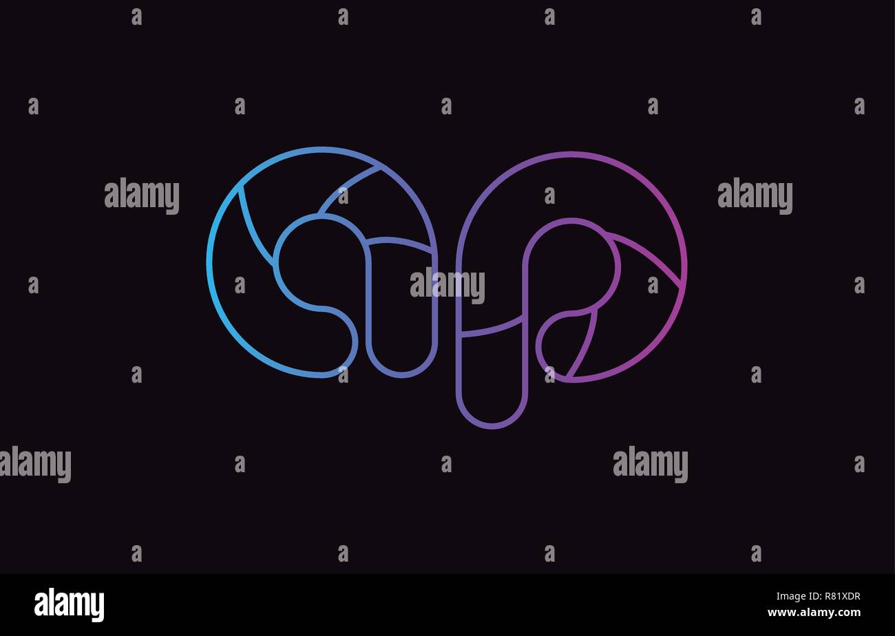 alphabet letter combination ap a p logo design blue and pink color ...