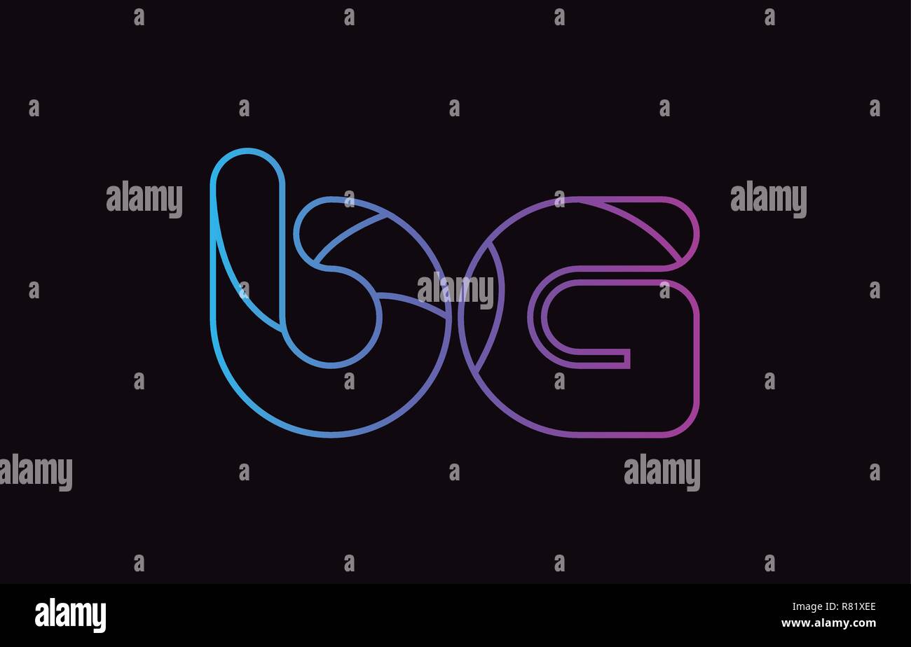 Alphabet Letter Combination Bg B G Logo Design Blue And Pink Color Suitable For A Company Or 1824