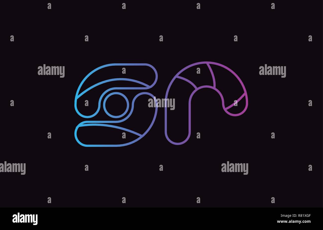 alphabet letter combination sr s r logo design blue and pink color ...