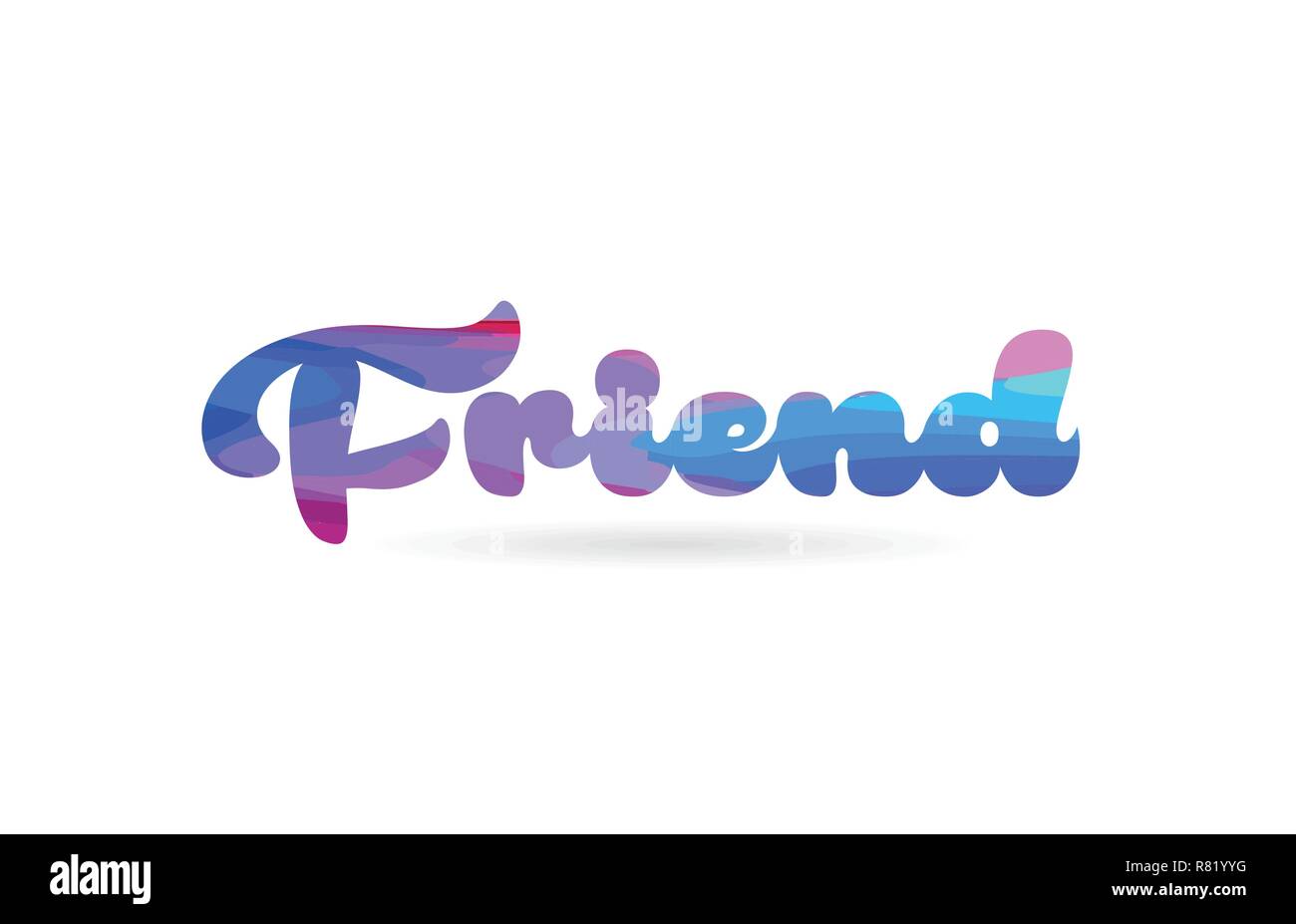 Friend word typography for printing Royalty Free Vector