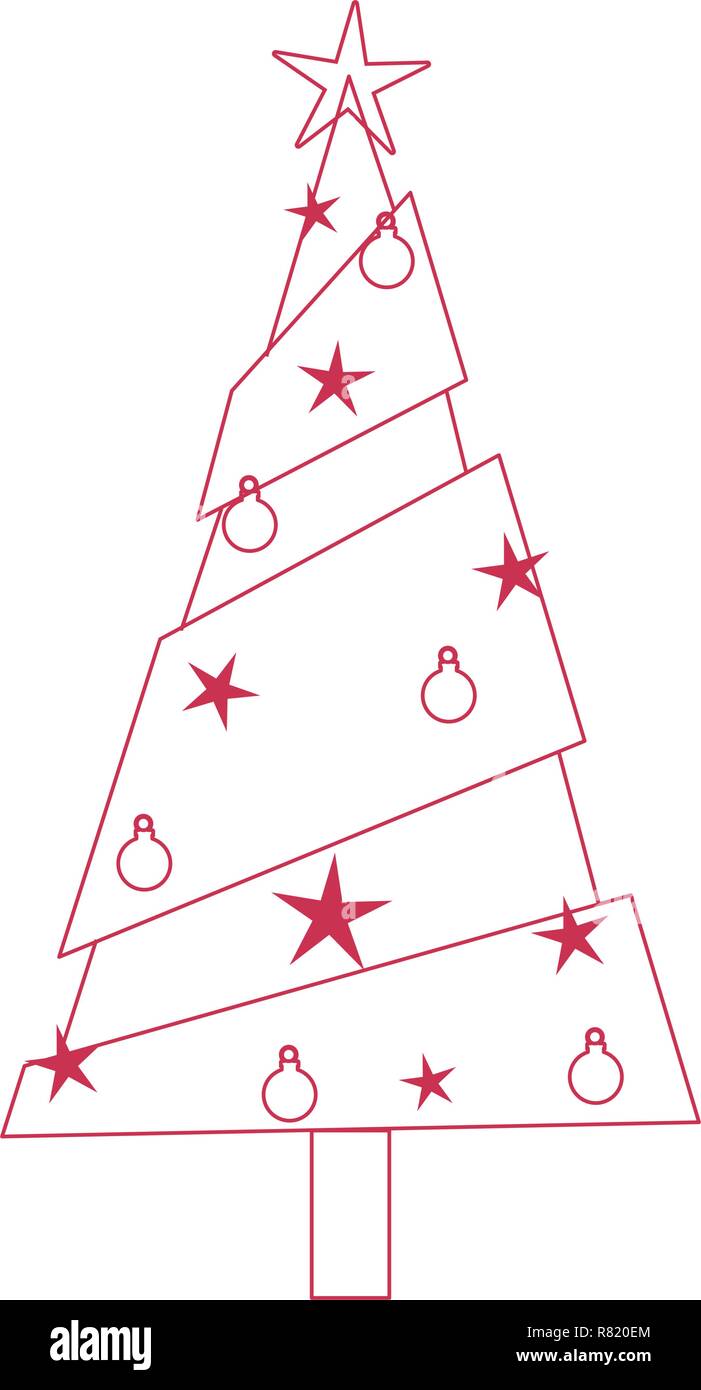 stars tree decoration on white background vector illustration Stock ...