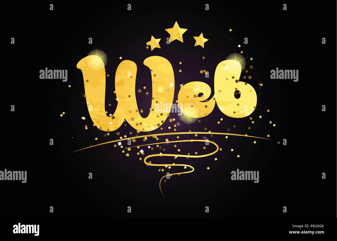web word with star and golden color suitable for card icon or ...