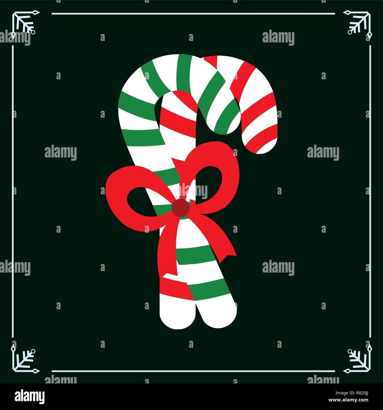 candy canes christmas green background vector illustration Stock Vector ...