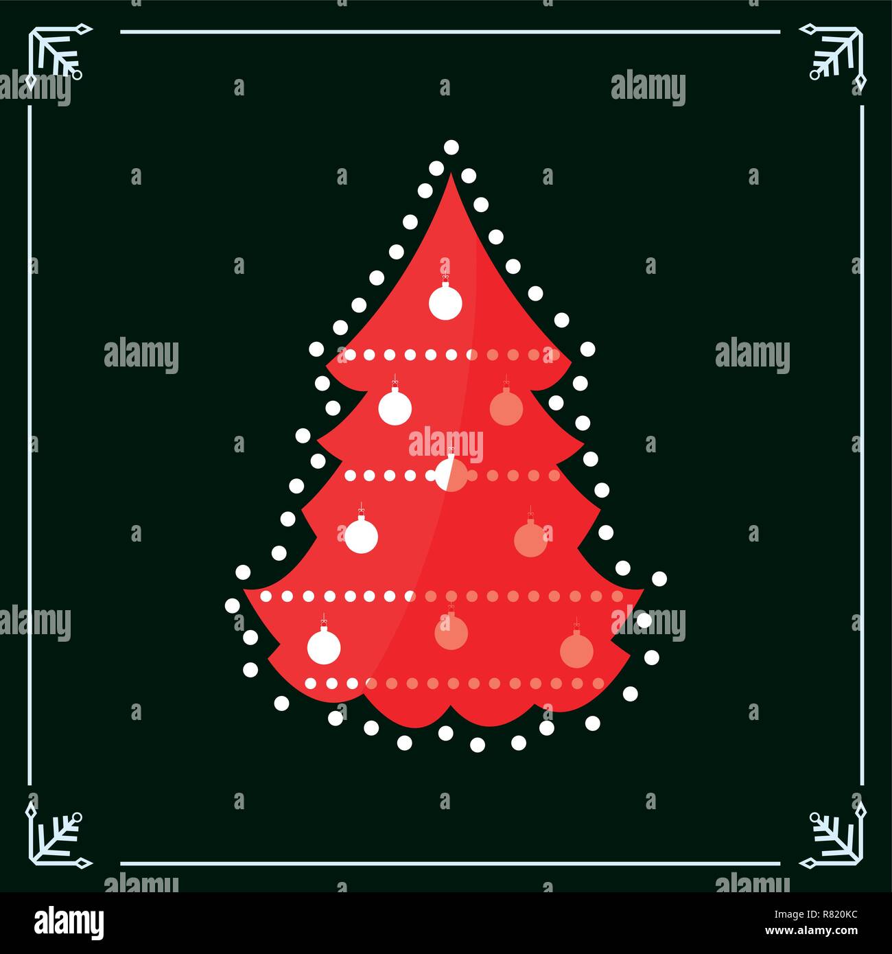 red tree christmas green background vector illustration Stock Vector ...