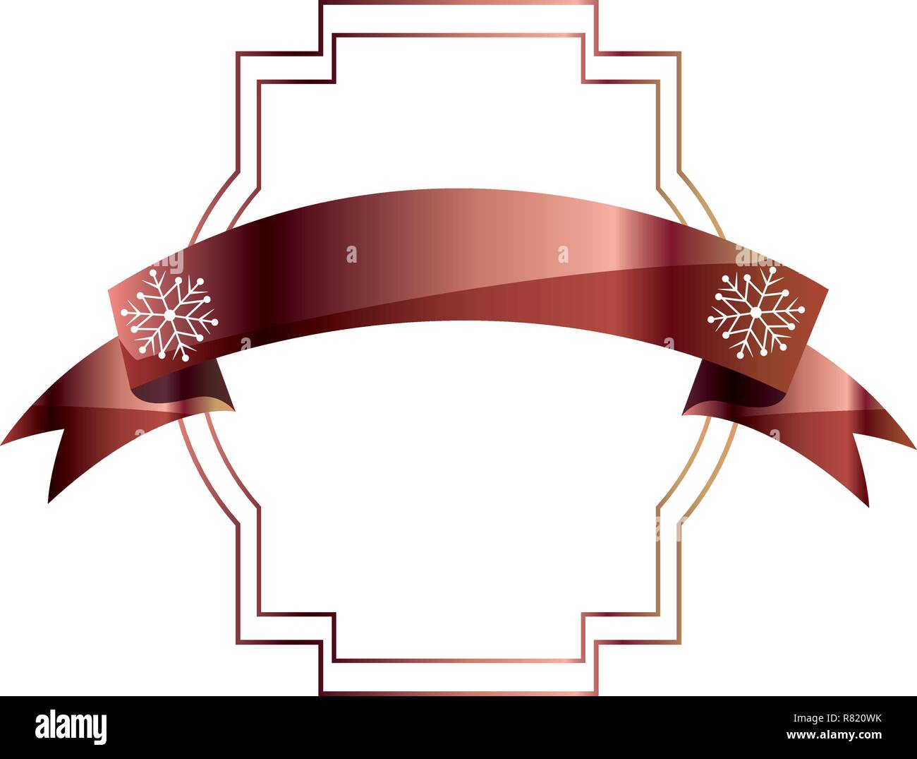 Snowflake Ribbon Graphics elegant label ribbon snowflake template vector illustration Stock ...