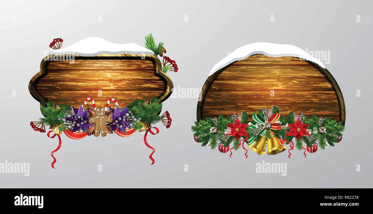 Vector wooden christmas board Stock Vector Image & Art - Alamy