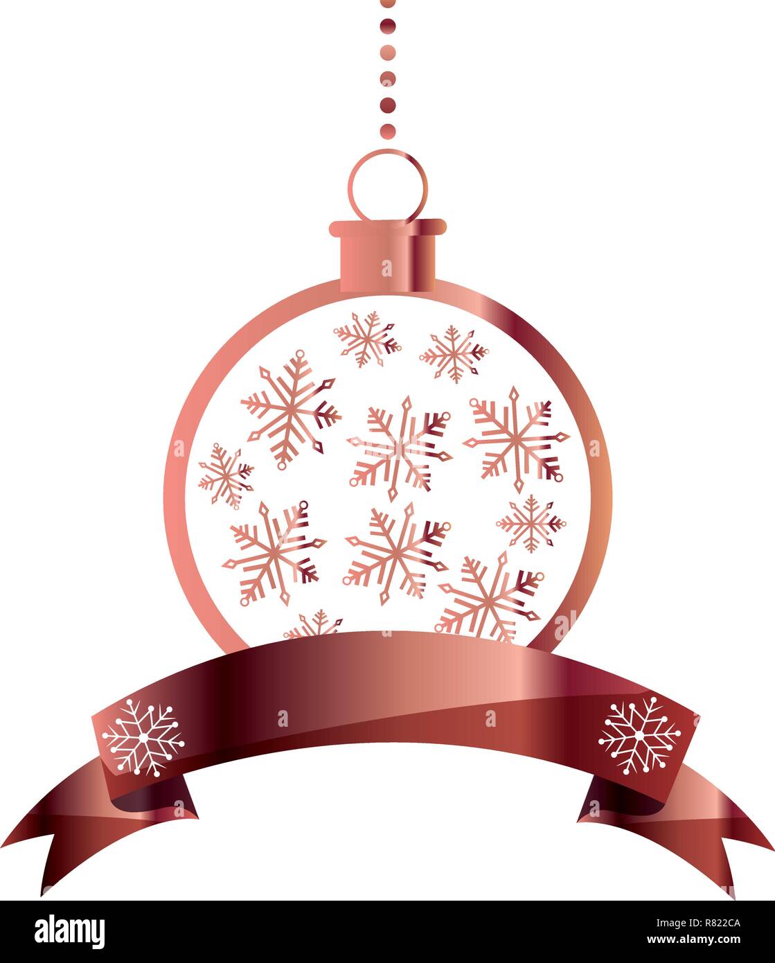 decorative christmas ball hanging ribbon vector illustration Stock ...